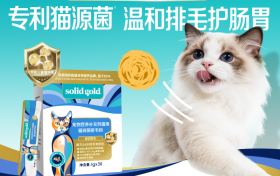 深耕专利猫源益生菌科研应用转化，Solid Gold素力高重磅推出全新升级猫源菌排毛粉产品！